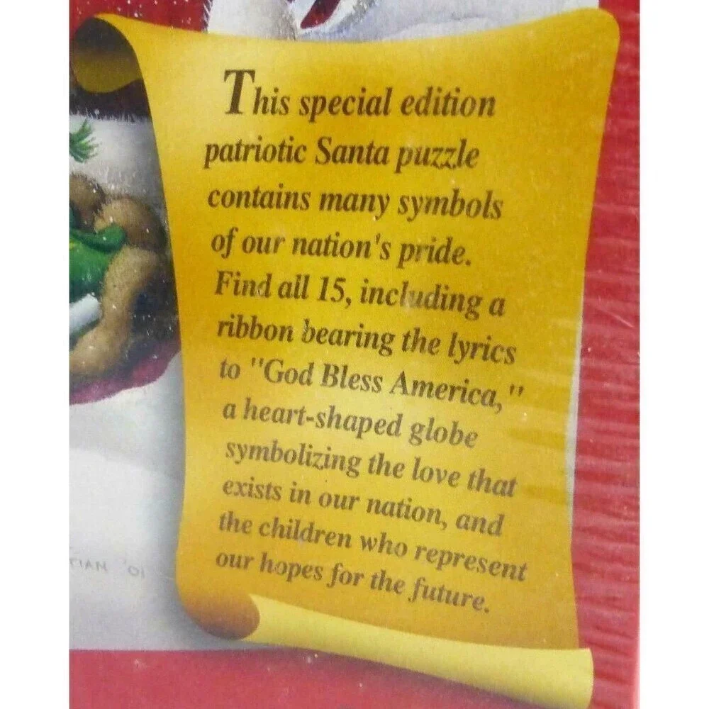 American Santa Jigsaw Puzzle 1000 Pcs Master Patriotic Symbols Christmas gift